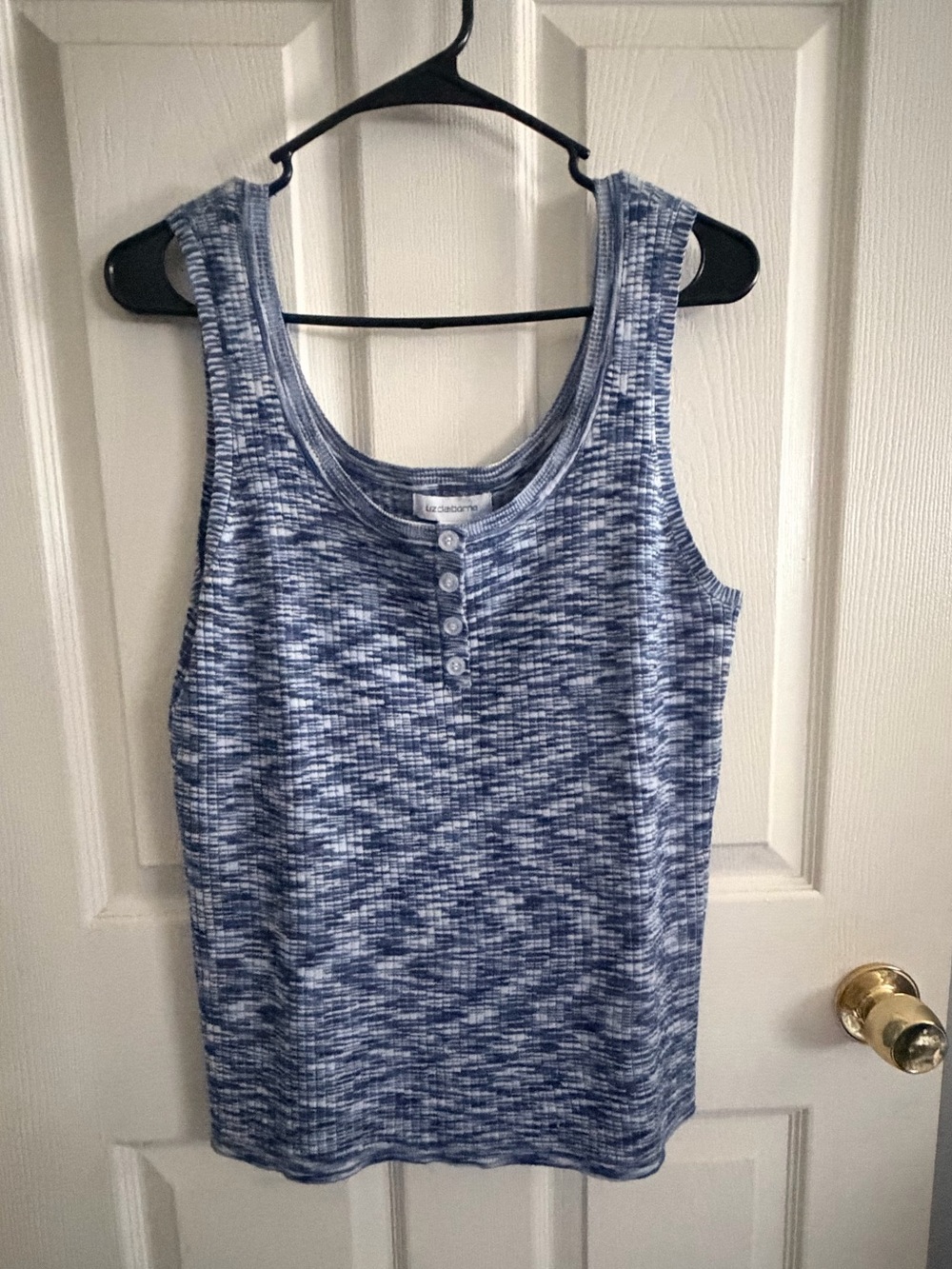 NWT Liz Claiborne Blue Henley Tank Top